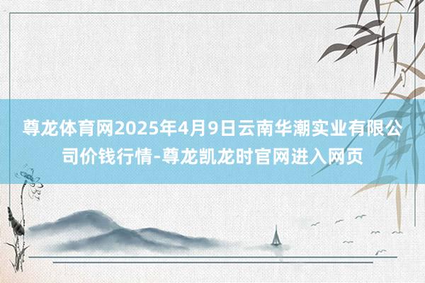尊龙体育网2025年4月9日云南华潮实业有限公司价钱行情-尊龙凯龙时官网进入网页