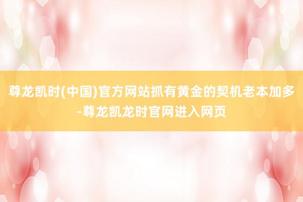 尊龙凯时(中国)官方网站抓有黄金的契机老本加多-尊龙凯龙时官网进入网页