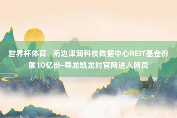世界杯体育 南边津润科技数据中心REIT基金份额10亿份-尊龙凯龙时官网进入网页